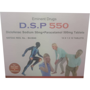 Eminent Drugs D.S.P 550 (Diclofenac Sodium + Paracetamol 500mg Tablets)