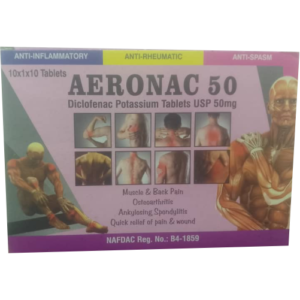 Aeronac 50 (Diclofenac Potassium 50mg Tablets)